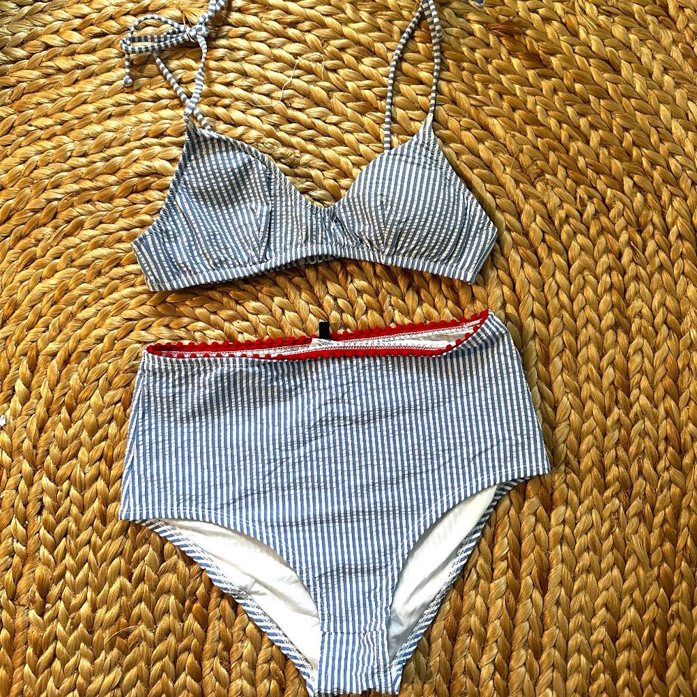 J. Crew Seersucker Swimsuit